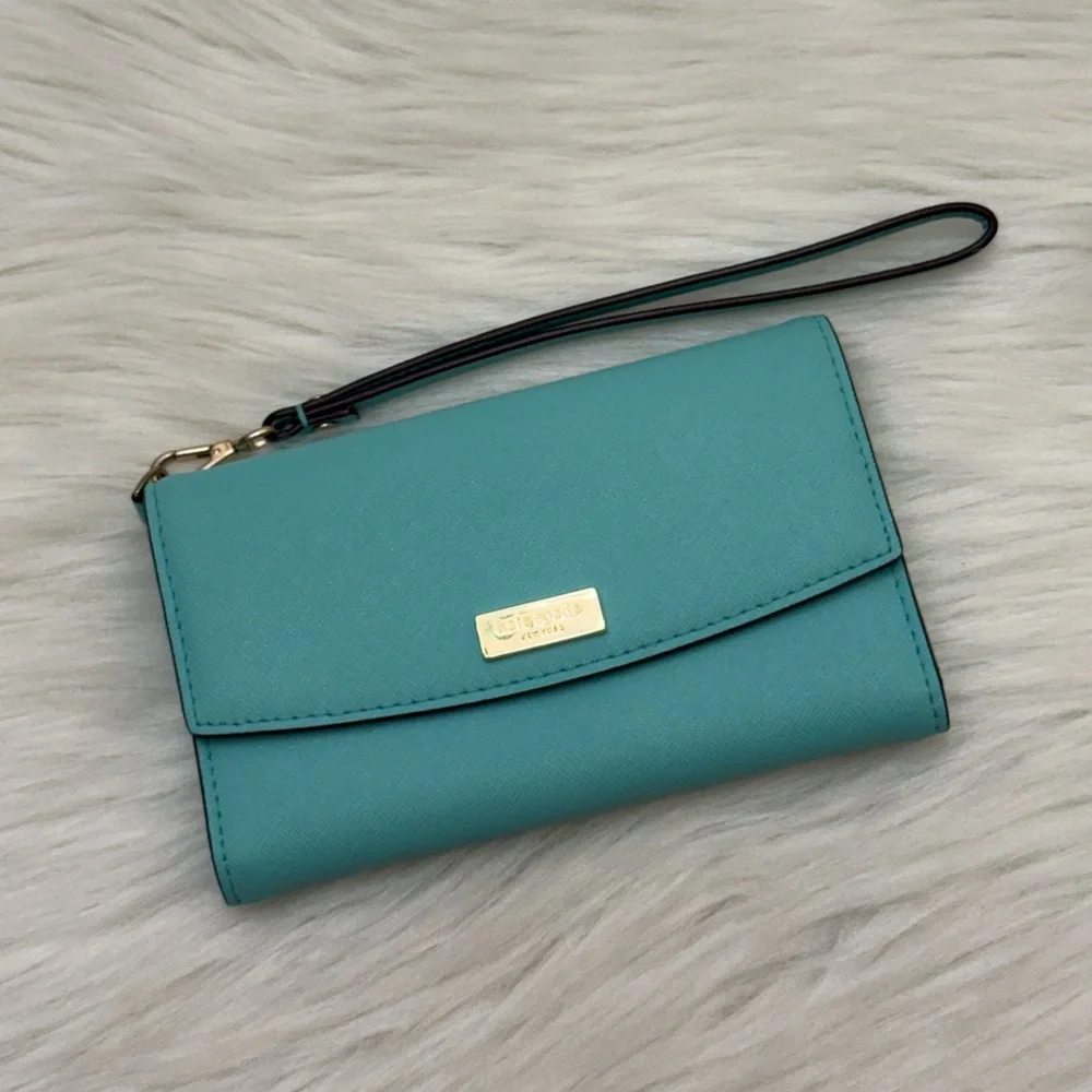 KATE SPADE - TEAL GREEN NEW YORK LAUREL WAY WRISTLET WALLET